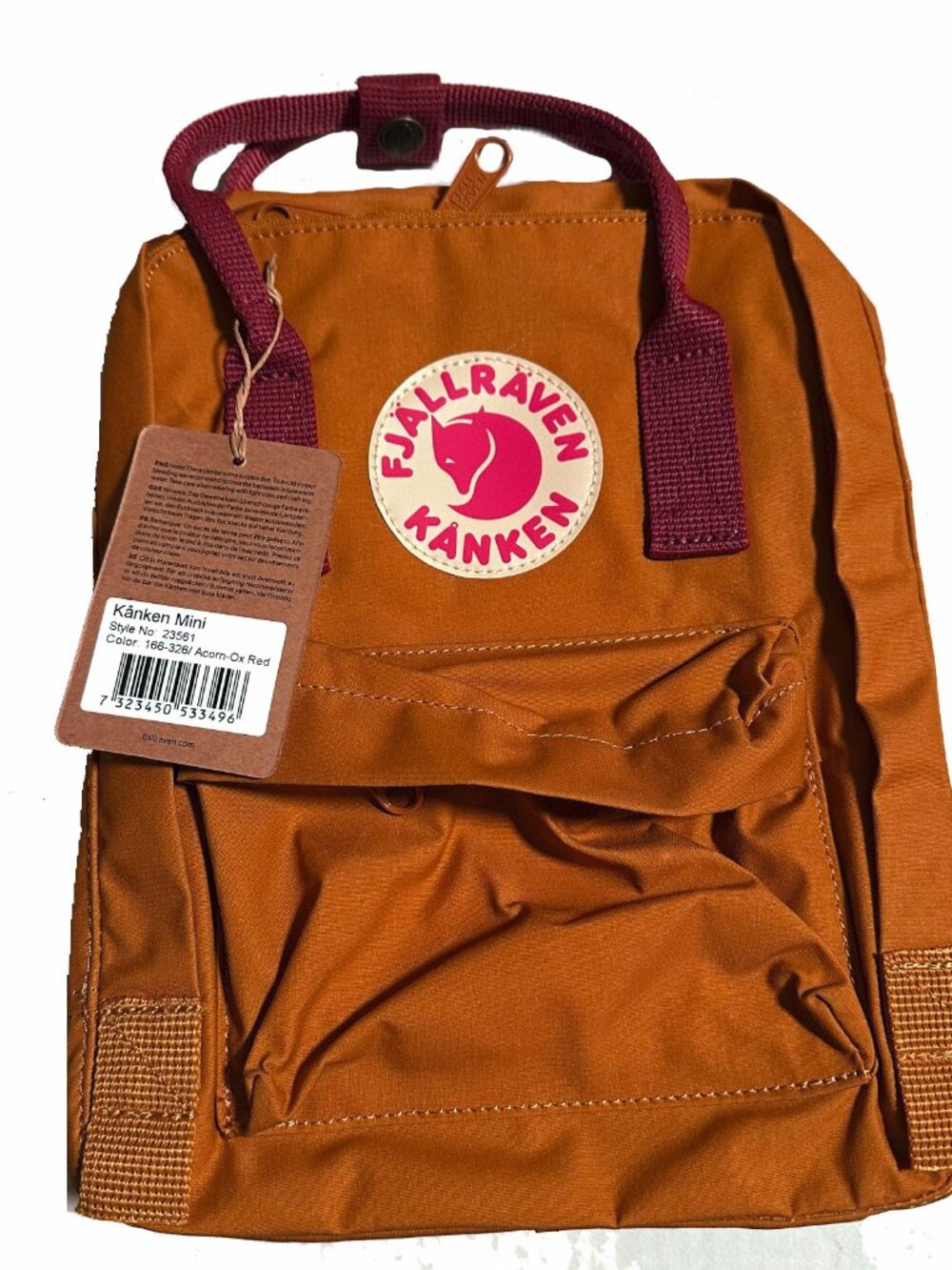 Fjallraven Kanken Mini Backpack Acorn-Ox Red (23561)